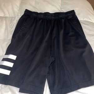 adidas Black Athletic Shorts with White Accents
